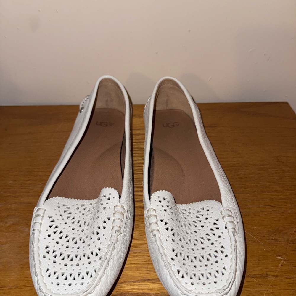 UGG Women's White Perforated Flats